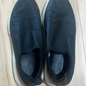 Vince Black and White Slip-On Athletic Shoes